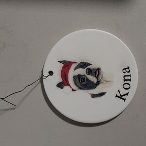 PERSONALISED name kona Dog Bauble, Christmas Ornament, Boston Terrier Gift